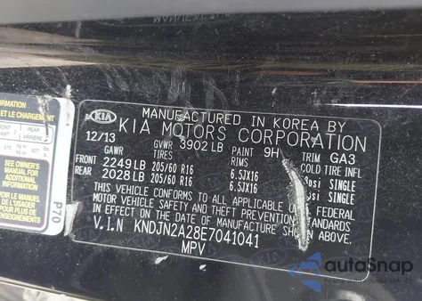 2014 Kia Soul z USA, uszkodzony, nr VIN KNDJN2A28E7041041